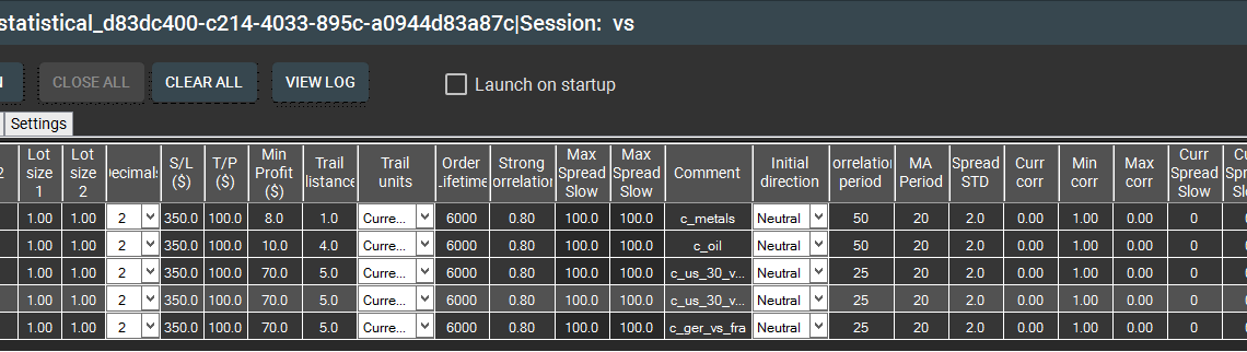 SharpTrader- statistical arbitrage Instruments and orders