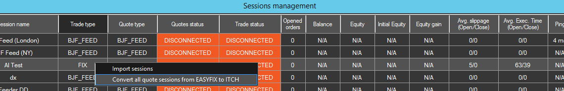 You can convert all EasyFIX sessions to ITCH protocol