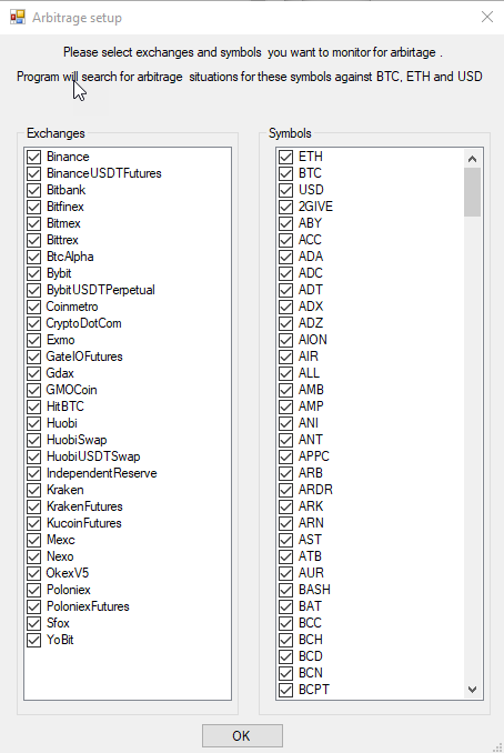 crypto arbitrage scanner setup