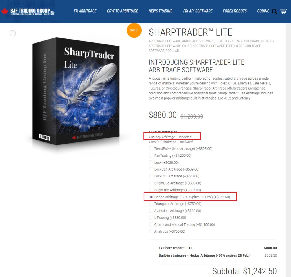 Sharp Trader Lite with hedge arbitrage strategy