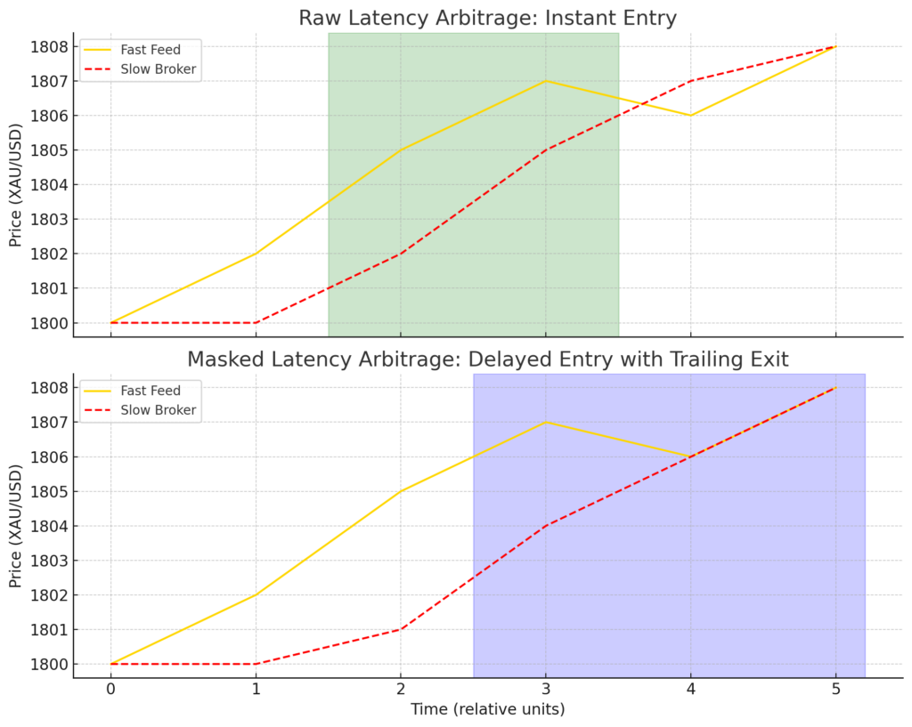 how to mask latency arbitrage trading activity for gold trading