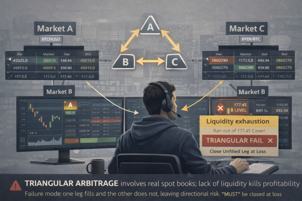三角套利工作机制示意图