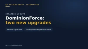 DominionForce update: trading windows per instrument and reverse-signal exit in SharpTrader